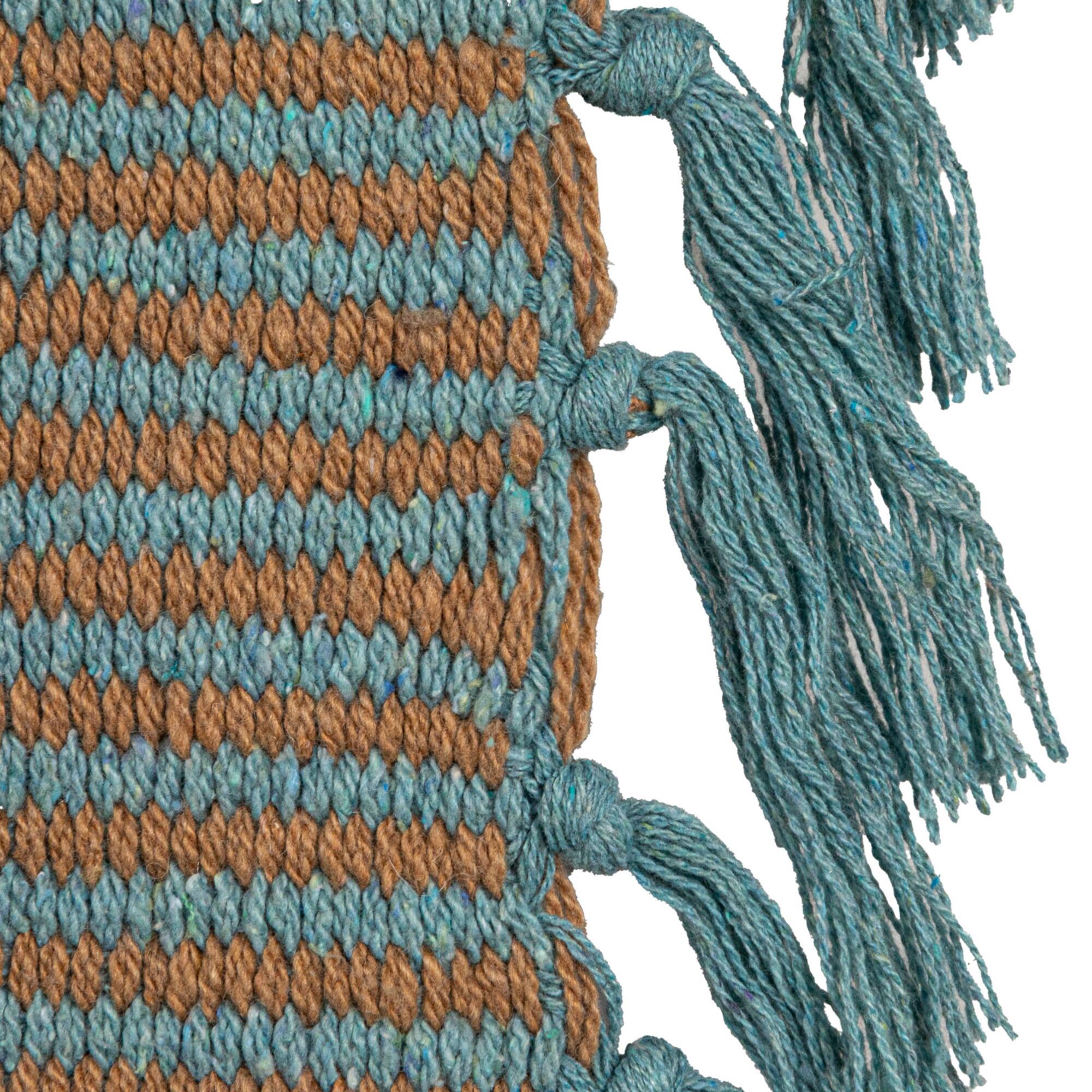 Hello Honey® Blue & Cream Striped Cotton Blend Throw with Fringe